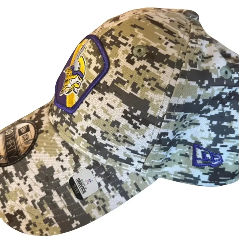 Minnesota Vikings New Era 39THIRTY Camo Hat M/L NFL Stretch Fit NWT